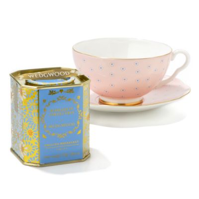 Wedgwood Harlequin Polka Dot Bone China Cup & Saucer w/ Tea
