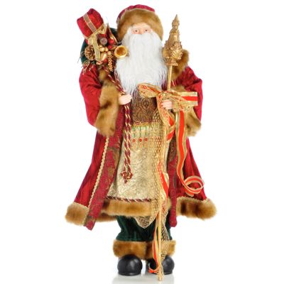 30" Traditional Red & Green Santa Figurine