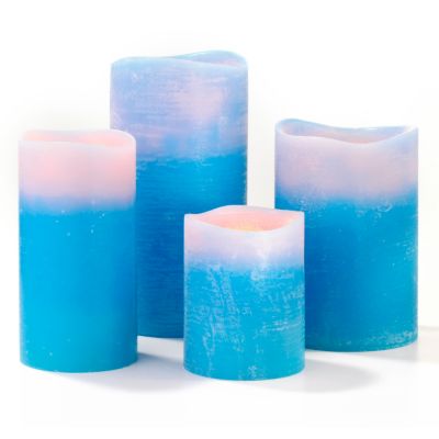 Enchantment™ Flameless Scented Marbelized Wax Candles - Set of 4