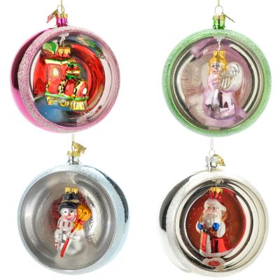 K25343 - Thomas Pacconi Classics Blown Glass Peek-A-Boo Ornaments - Set of 4