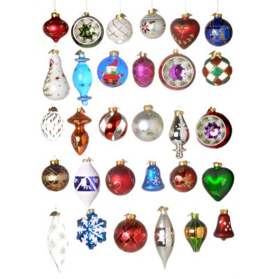 K25347 - Thomas Pacconi Classics ''Shapes'' Hand-Decorated Ornaments - Set of 30