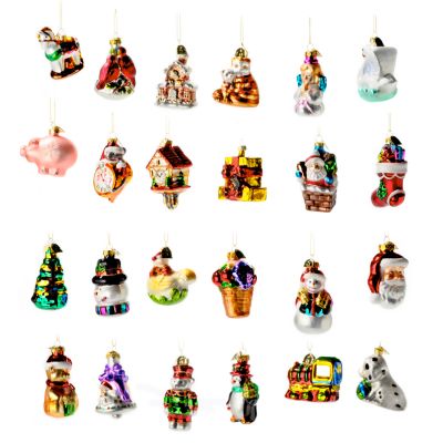 Thomas Pacconi Classics 24-Piece Classic Figurine Blown Glass Ornament Set