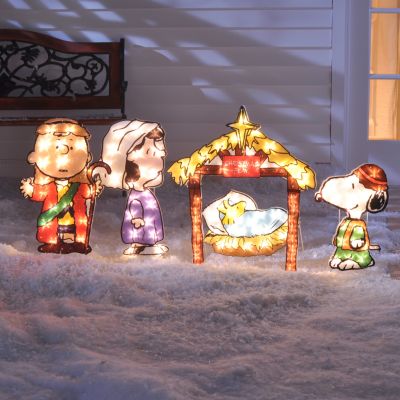 32" Peanuts™ 4-Piece "Christmas Play" Outdoor Lighted Nativity Scene