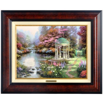 Thomas Kinkade Garden of Prayer 22" x 18" Wood Frame Canvas Artwork
