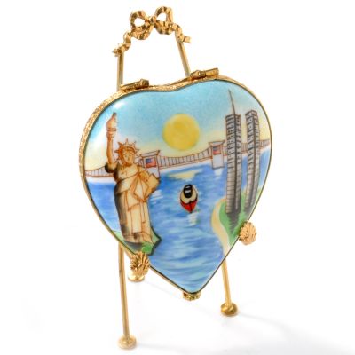 Heart New York Scene Limited Edition Handcrafted Limoges Porcelain Box