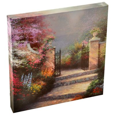 Thomas Kinkade Gardens, Gates and Bridges 14" x 14" Gallery Wrap Artwork