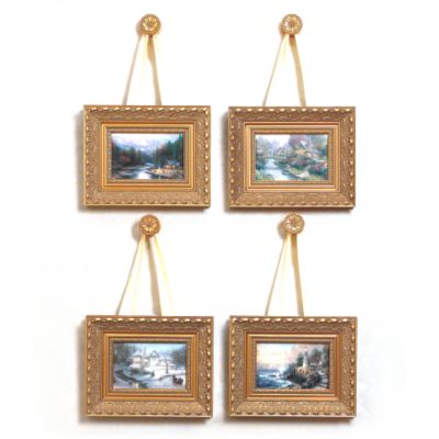Thomas Kinkade 9.5" x 7.5" Framed Miniatures Collection - Set of Four