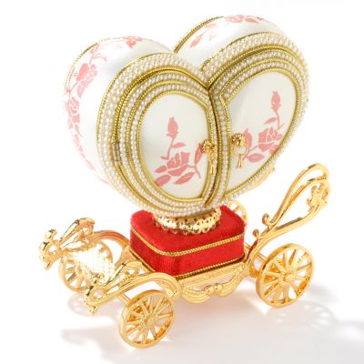 Faberge-Inspired "A Stroll With My Love" Hand-Painted Musical Egg