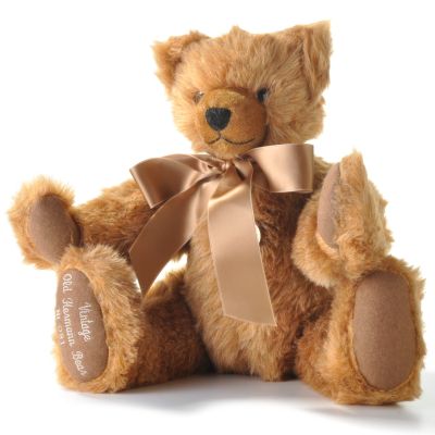 K25536 - Hermann-Spielwaren Limited Vintage Material Handcrafted Plush Teddy Bear