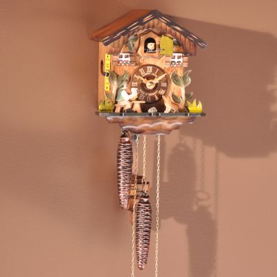 Hubert Herr Leaf Detail Chalet Handcrafted Wood Black Forest Cuckoo Clock