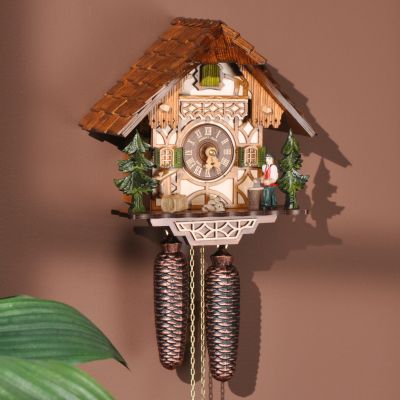 Hubert Herr Chalet Moving Figurine Handmade Wood Black Forest Cuckoo Clock