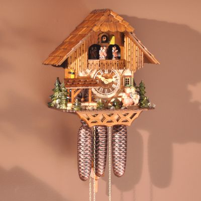 Hubert Herr Moving Figures Musical Handmade Wood Black Forest Cuckoo Clock