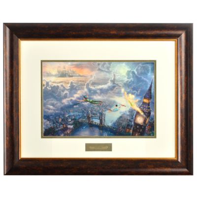Thomas Kinkade Limited Edition Tinker Bell & Peter Pan 31" x 25" Framed Art