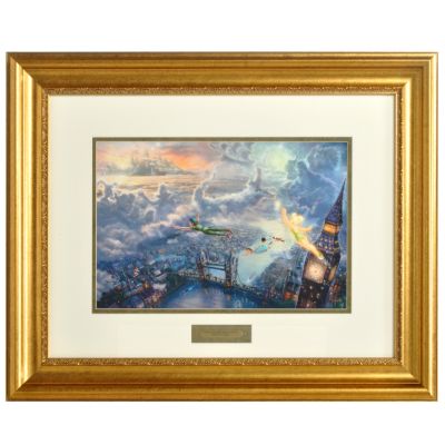 Thomas Kinkade Limited Edition Tinker Bell & Peter Pan 31" x 25" Framed Art