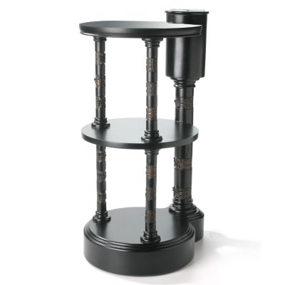 Croco Accent Two-Tier Black Wine Table