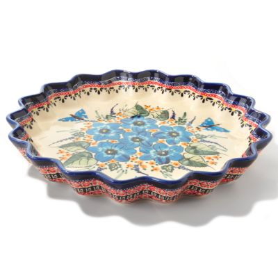 Polish Stoneware "After Dinner Tea & Dessert" Hand Painted 12" Dish