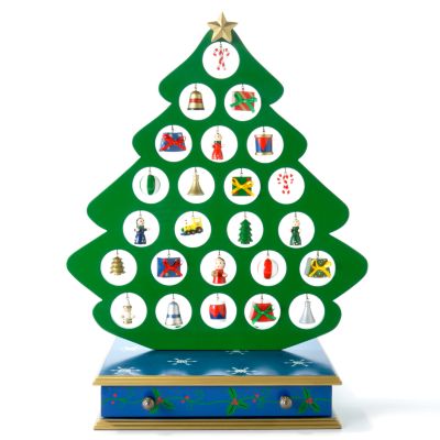 Thomas Pacconi Classics 18" Wooden Musical Christmas Tree Advent Calendar