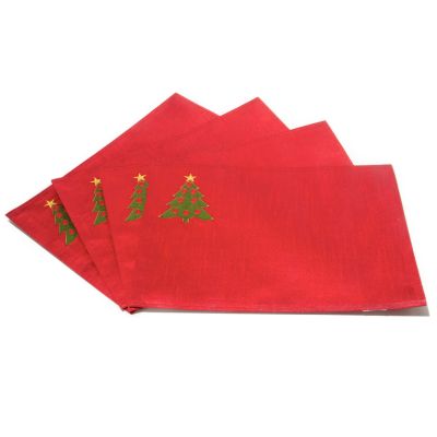 Four-Piece Embroidered Holiday Placemat Set