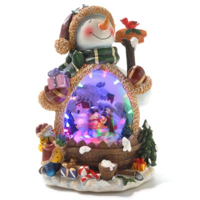 Musical Snowman or Santa Figurine w/ Animated Scene & LED Lights