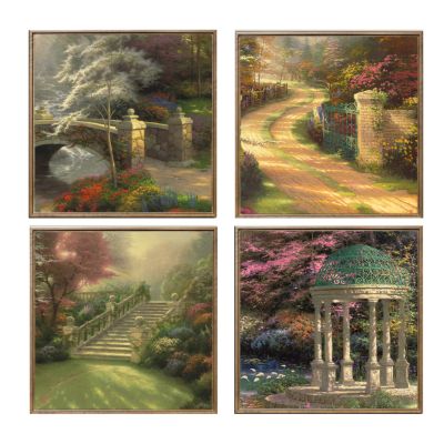 Thomas Kinkade Gates & Gardens 38" x 38" Framed Gallery Wrap Four-Piece Art