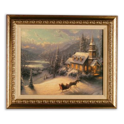 Thomas Kinkade Limited Sunday Evening Sleigh Ride 26" x 22" Framed Artwork