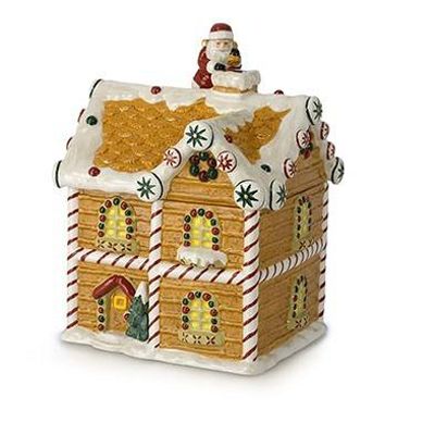 K34009 - Waterford&reg; Crystal Gingerbread House Ceramic Candy Jar