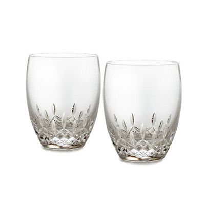  Fashioned Names  Babies on Waterford Crystal  Lismore Essence  Double Old Fashioned Glasses Pair