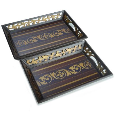 "Raja" Decorative Trays - Set of Two