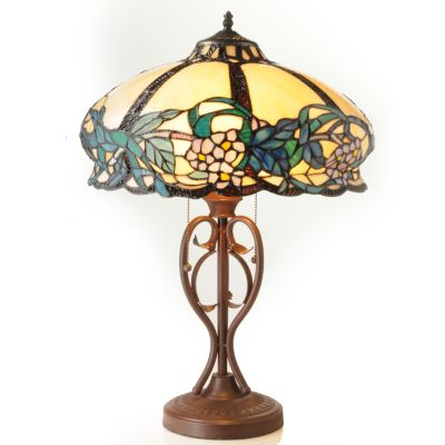 K40168 - 25" Apple Blossom Stained Glass Table Lamp