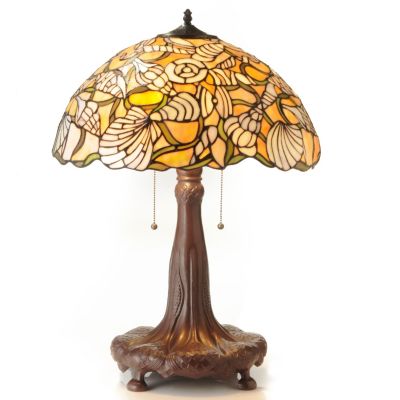 K40179 - 25.5" Sea Shells Stained Glass Table Lamp