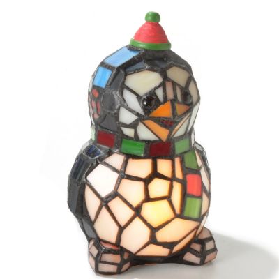  Penguin Stained Glass Accent Lamp  photo