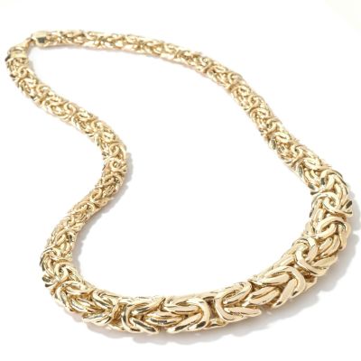 14K 20" Bold Graduated Byzantine Necklace