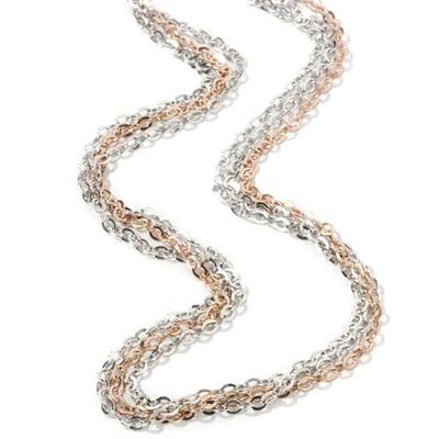 14K WGRG 18" Multi-Strand Cable Link Necklace