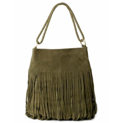 Sondra Roberts North-South Suede Fringe Bag