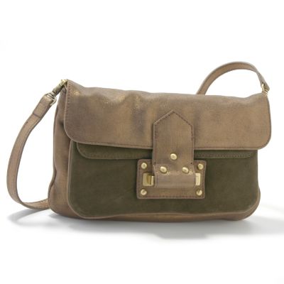 Sondra Roberts Metallic Suede Clutch