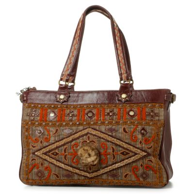 Ipa-Nima "Anissa" Striped Corduroy Tote