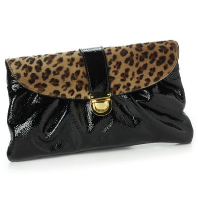 Pietro Alessandro Cheetah-Print Trim Clutch