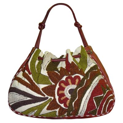 **Web Only** Dan W Chenille Detail Large Drawstring Bag
