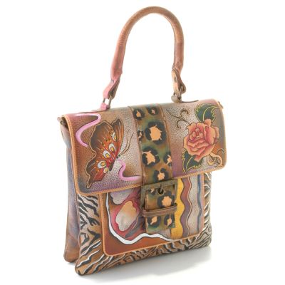 S12312 - Anuschka Top Handle Saddle Satchel Handbag