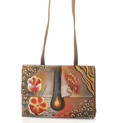 S50325 - Anuschka Slim Leather Mini Organizer Handbag