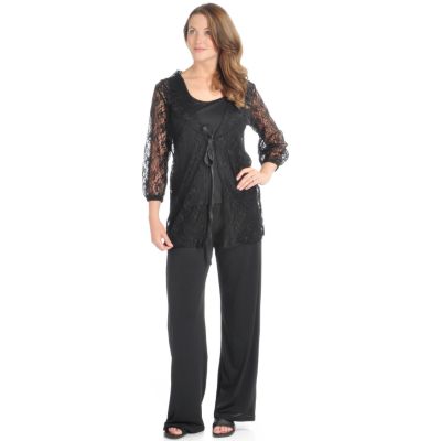 S50513 - Warren by WD.NY Lace Tie Cardigan Three-Piece Set