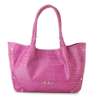 Elaine Turner "Tammy" Croco Embossed Leather Handbag