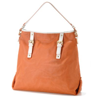 Via Spiga "Furato" Perforated Leather Hobo Handbag