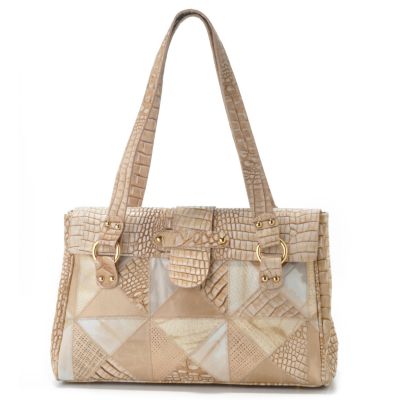 Pietro Alessandro Geometric Pattern Leather East-West Tote