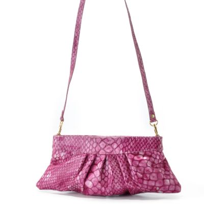 Pietro Alessandro Snake Embossed Patent Leather Clutch