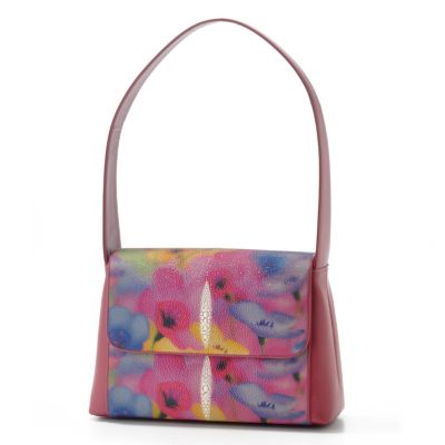 Nina Raye Print Detail Stingray Leather Handbag