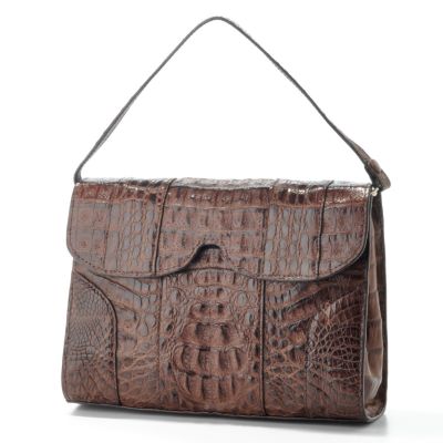 S50641 - Nina Raye Front Flap Crocodile Leather Handbag