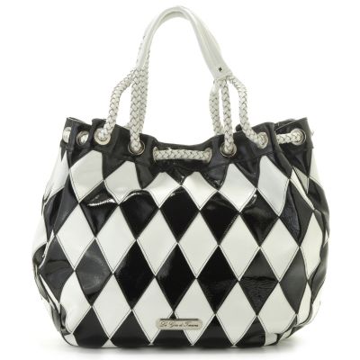 S50724 - La Gioe di Toscana Hologram Drawstring Patent Leather Tote