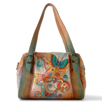 S50773 - Anuschka Hand-Painted Leather Large Satchel Handbag