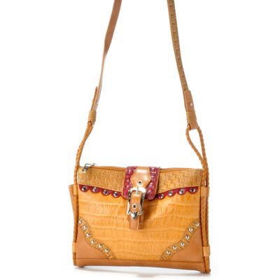 Madi Claire "Wagner" Croco Embossed Leather Wallet / Handbag